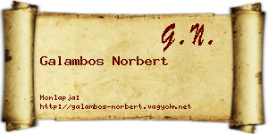 Galambos Norbert névjegykártya