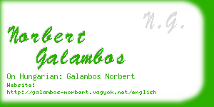 norbert galambos business card